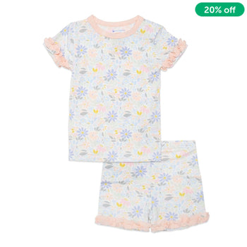 darby modal magnetic no drama toddler pajama shortie set with ruffles