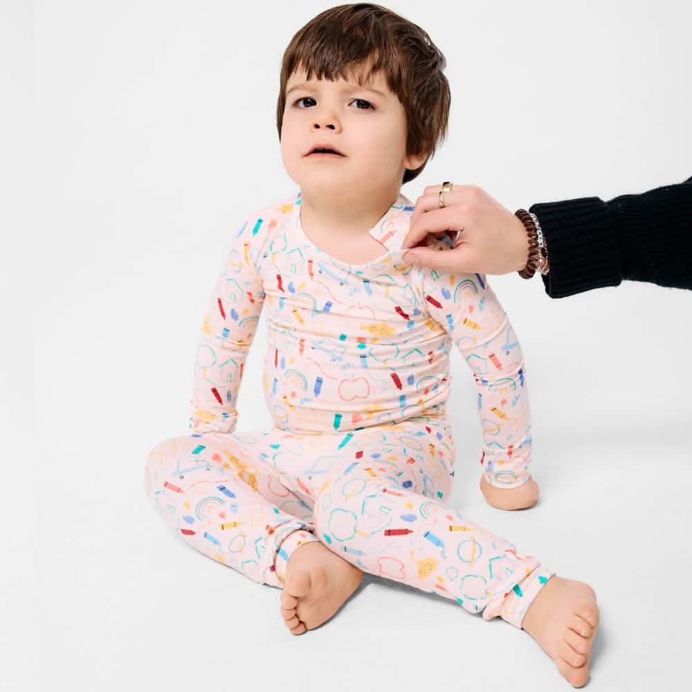 doodle pop modal magnetic no drama pajama toddler long sleeve set