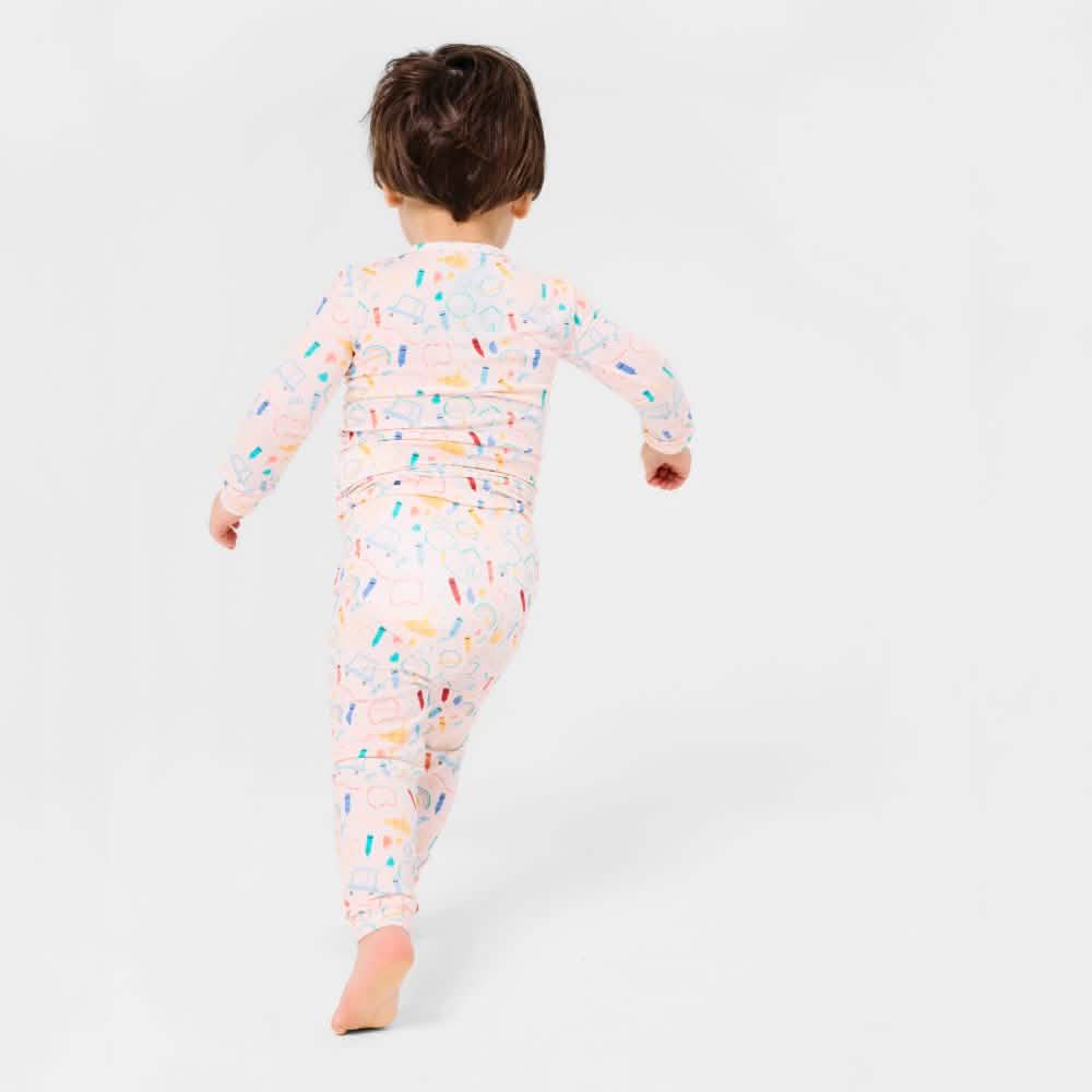 doodle pop modal magnetic no drama pajama toddler long sleeve set