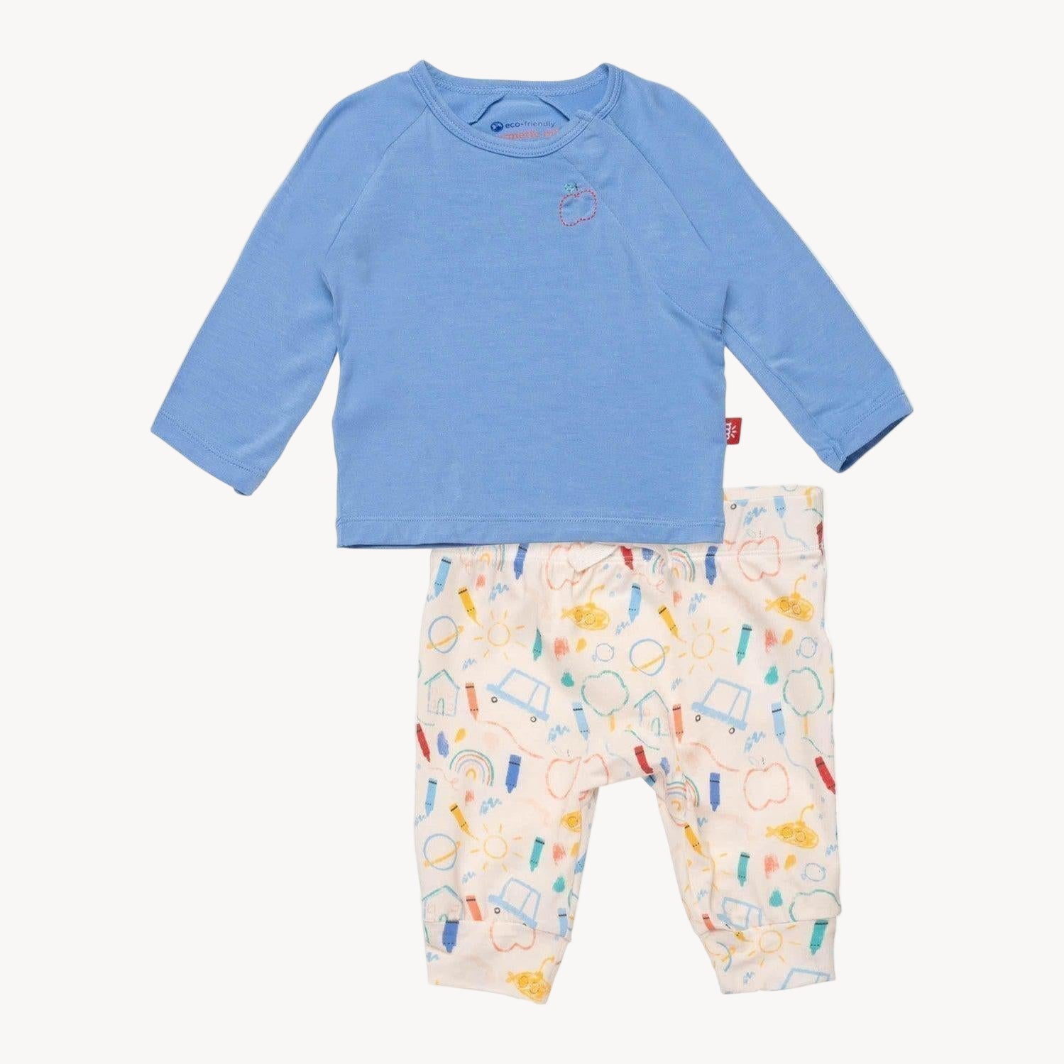 doodle pop modal magnetic roll around long sleeve top + pant set