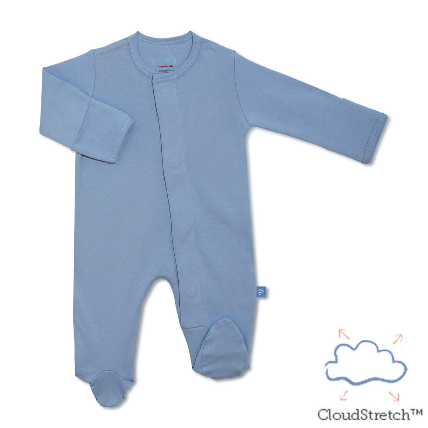 dusk blue CloudStretch™ magnetic footie - re-loved
