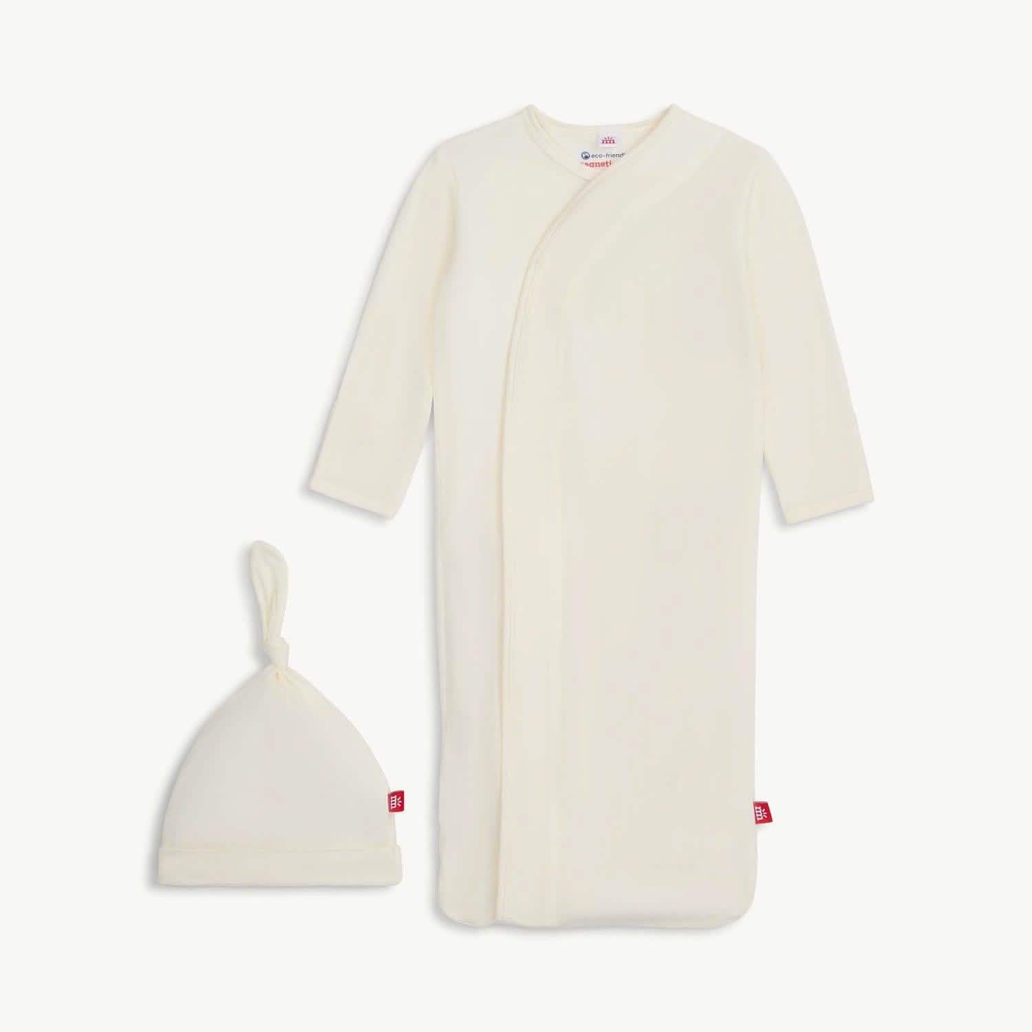 egret modal magnetic cozy sleeper gown + hat set