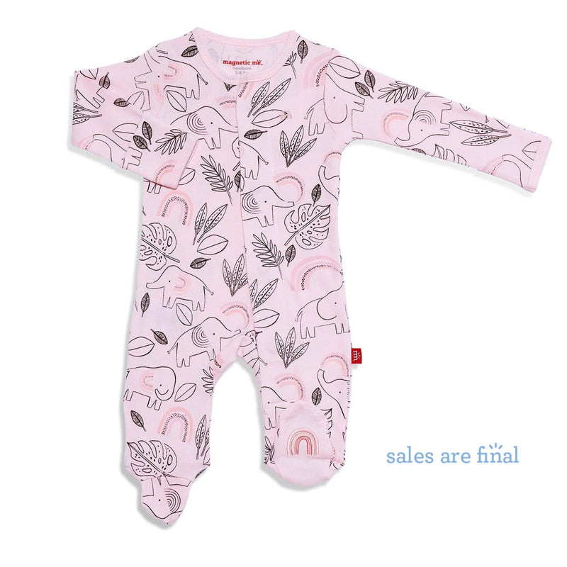 ellie go lucky pink organic cotton footie - re-loved