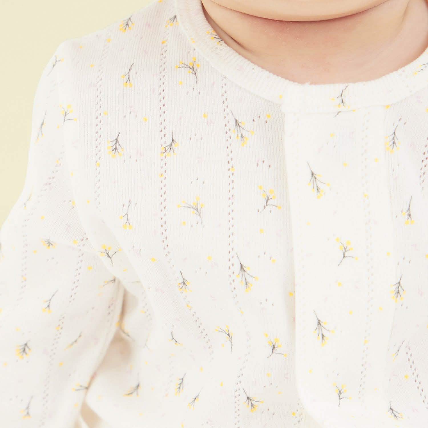 floral organic cotton pointelle magnetic parent favorite footie