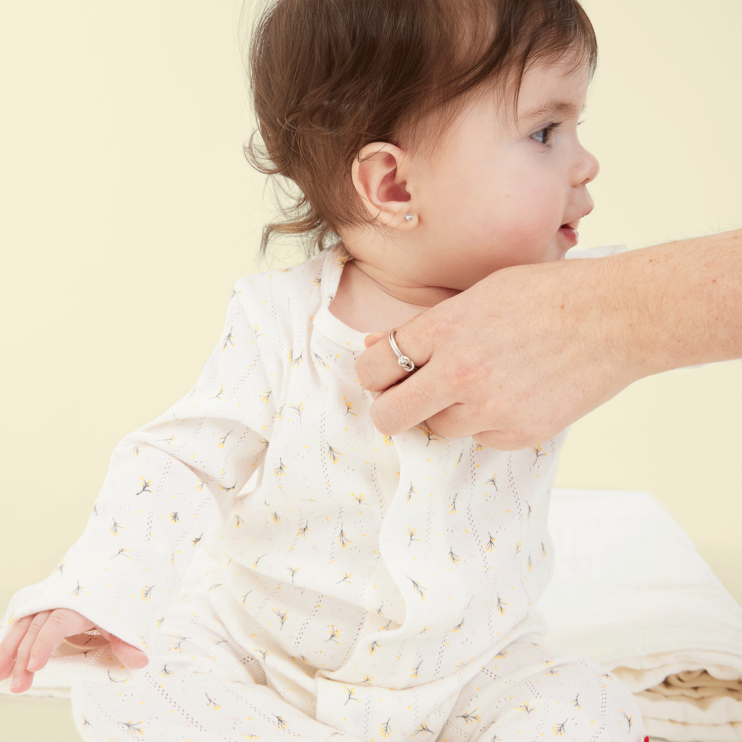 floral organic cotton pointelle magnetic parent favorite footie