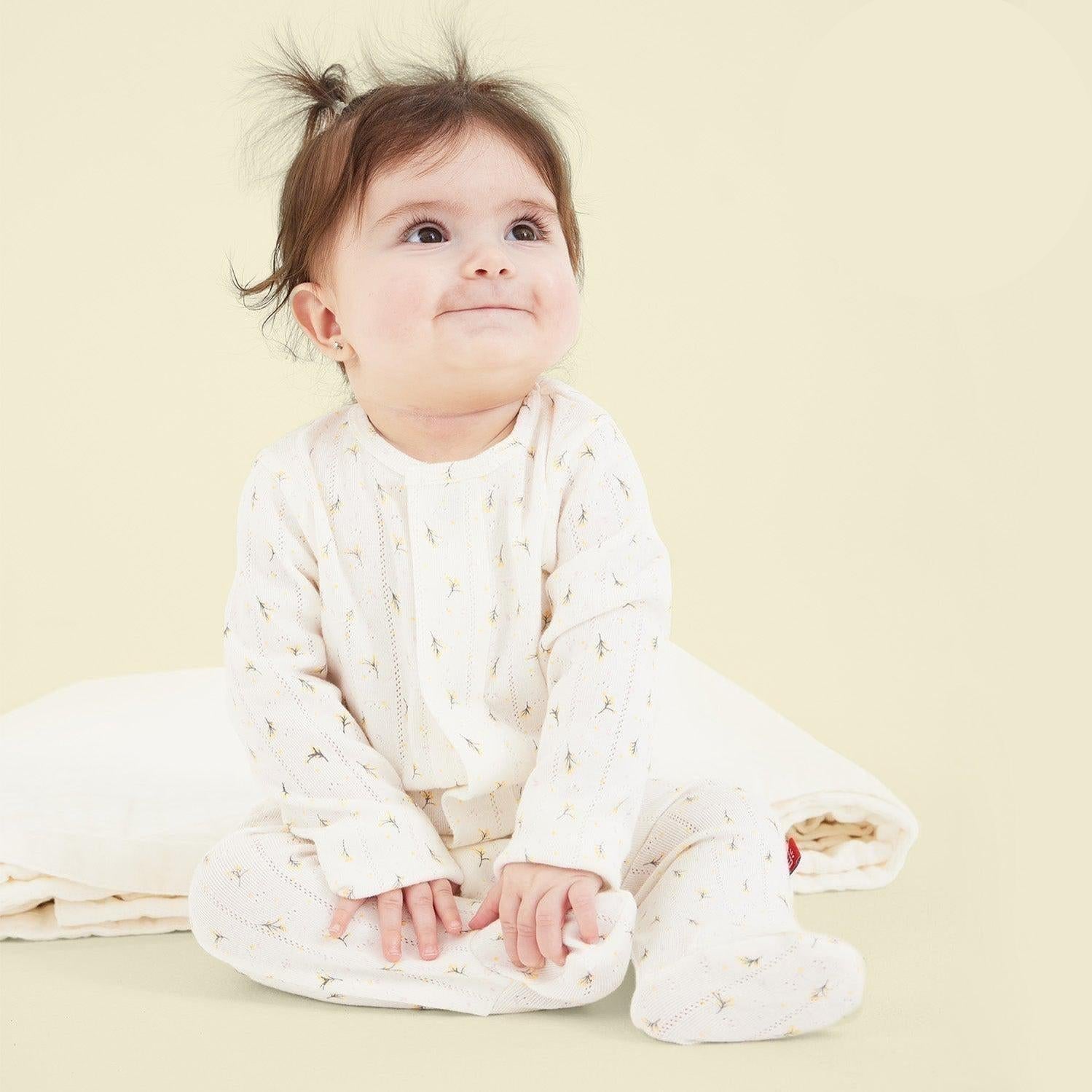 floral organic cotton pointelle magnetic parent favorite footie