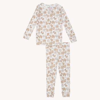 gingerbread lane organic cotton magnetic no drama pajama kids long sleeve set