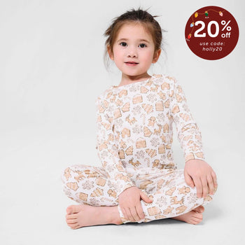 gingerbread lane organic cotton magnetic no drama pajama kids long sleeve set