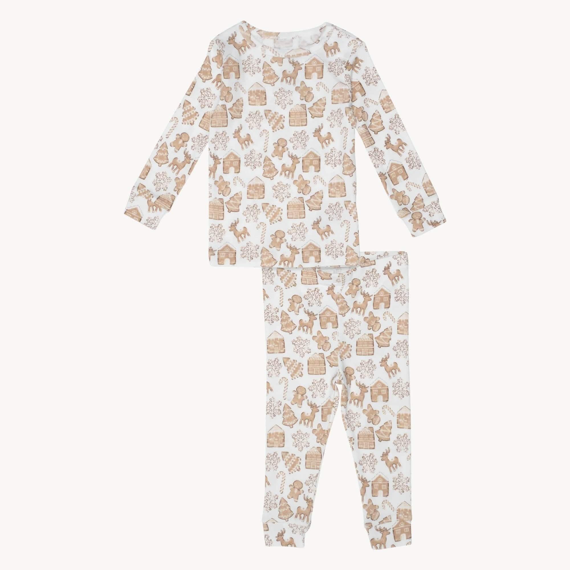 gingerbread lane organic cotton magnetic no drama pajama toddler long sleeve set
