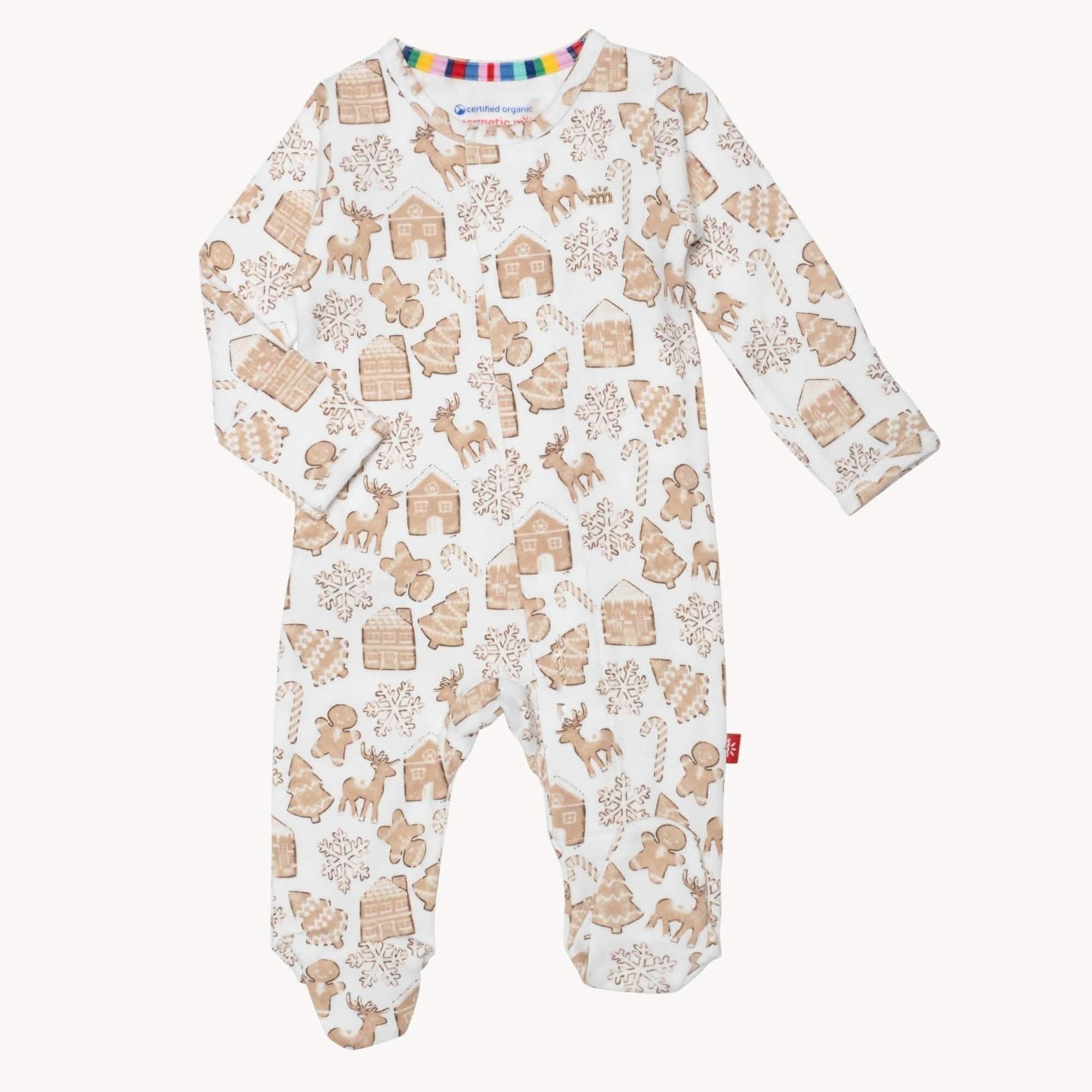 gingerbread lane organic cotton magnetic parents favorite footie - re-loved