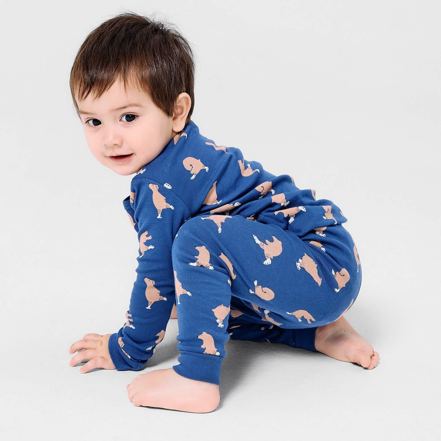 gliding through life organic cotton magnetic no drama pajama kids long sleeve set