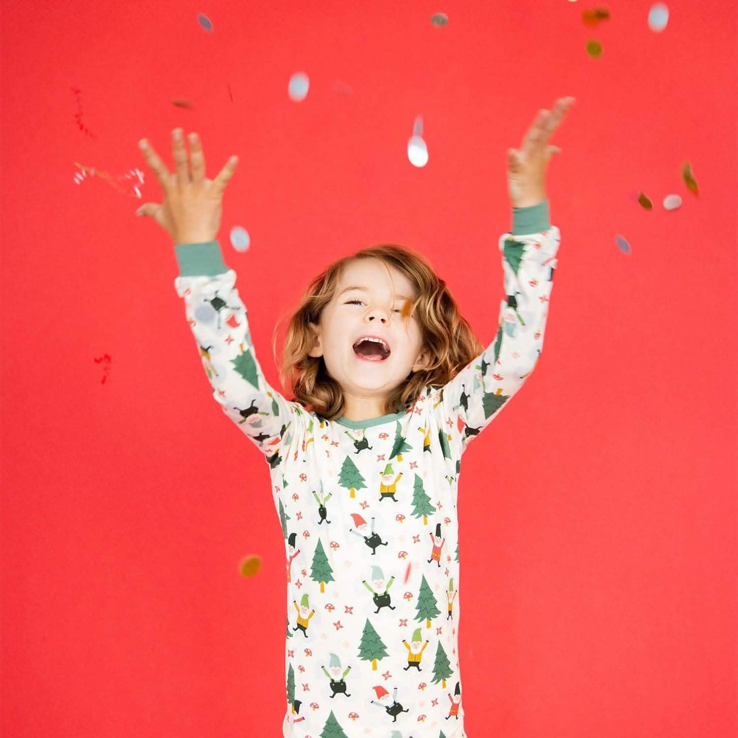 gnome for the holidays modal magnetic 2 piece toddler PJs - re-loved