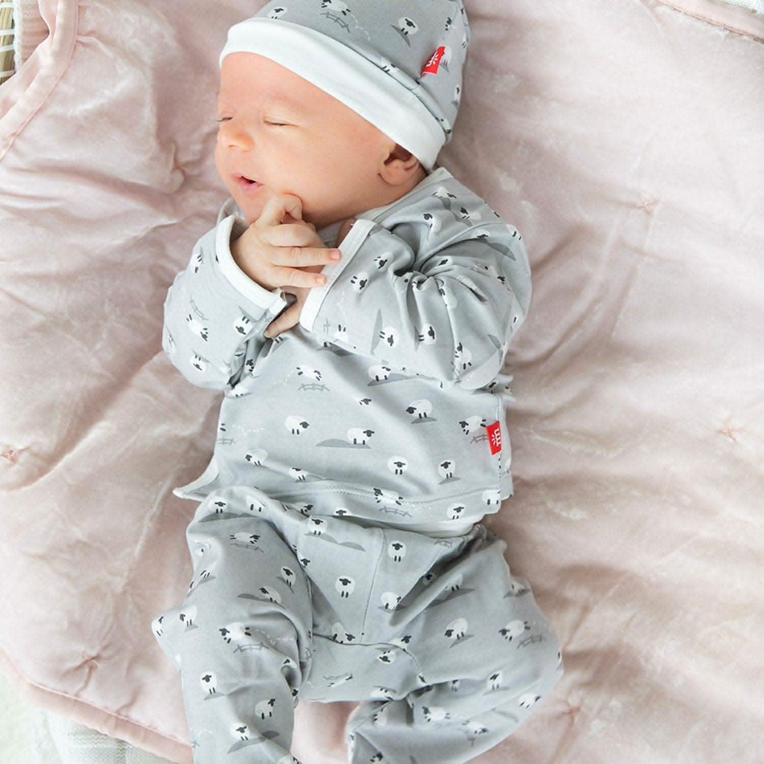 gray baa baa baby modal magnetic take-me-home kimono set - re-loved