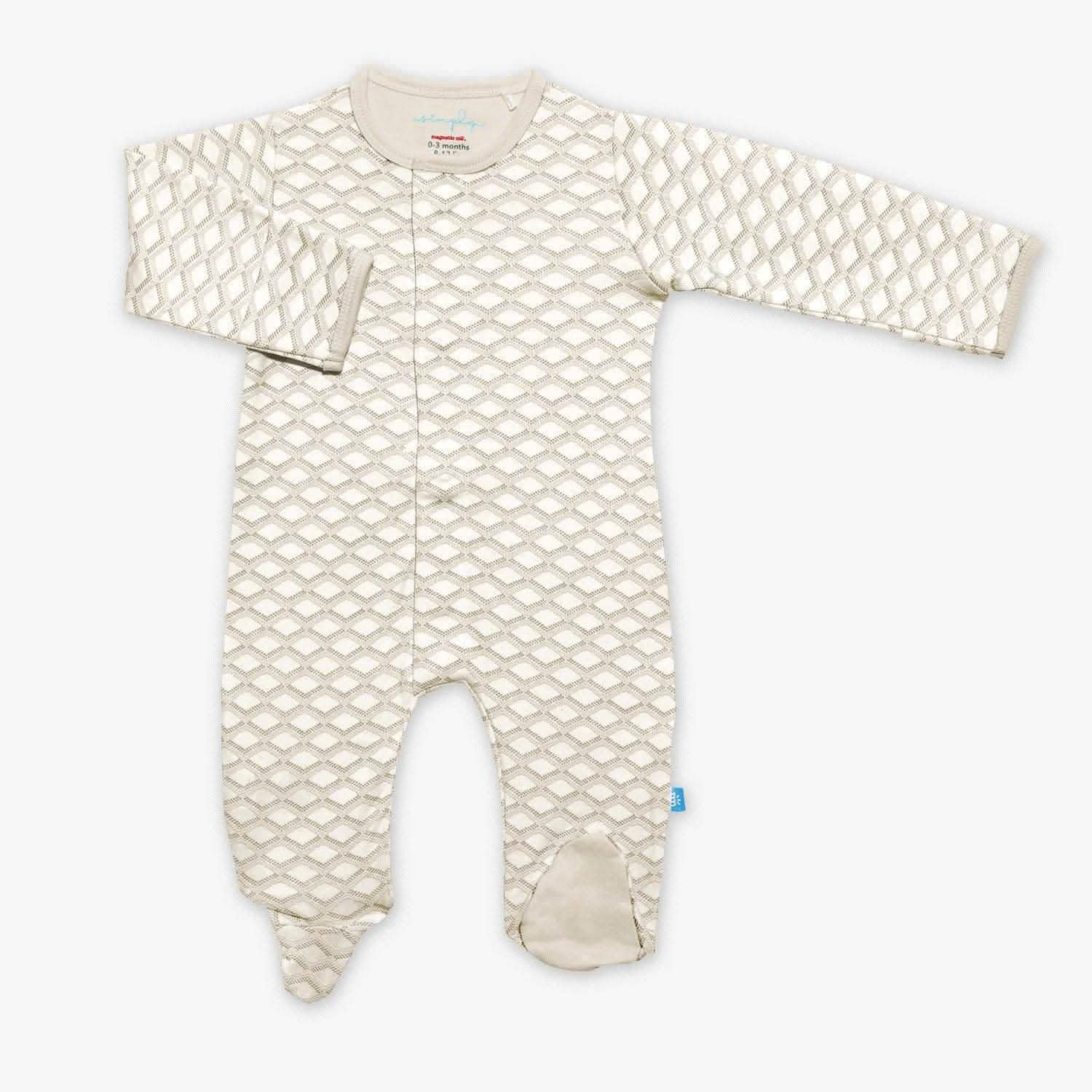 gray pompidou organic cotton magnetic footie