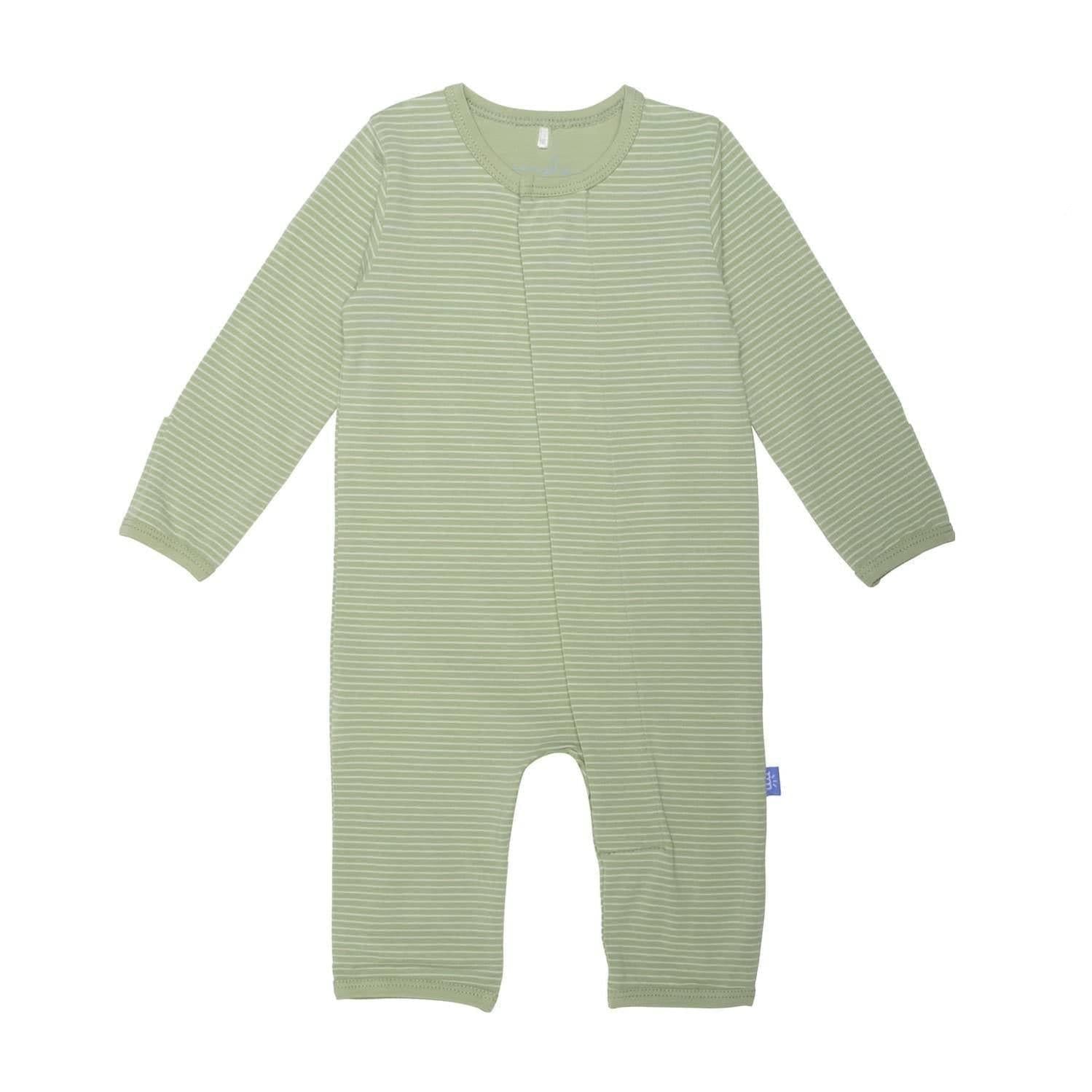 green tea skinny stripe CloudStretch™ magnetic coverall
