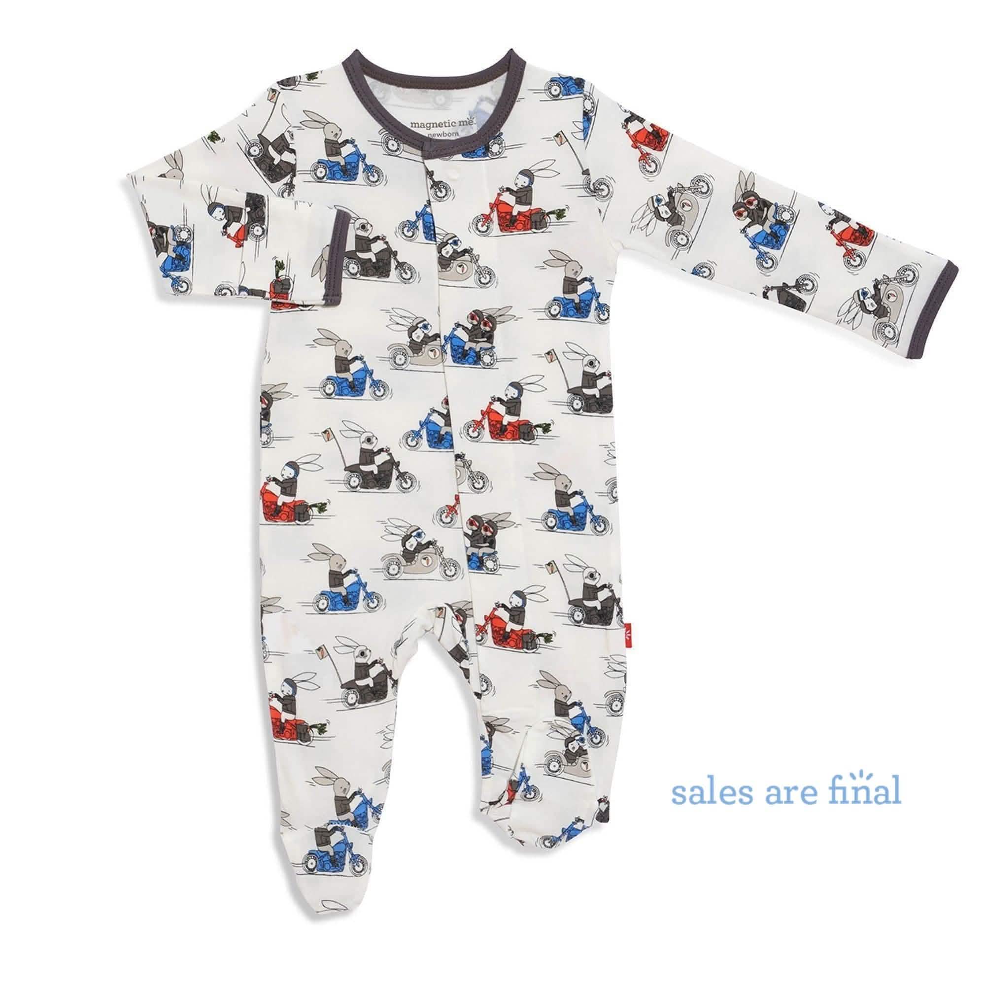 hares on hogs modal magnetic footie - re-loved