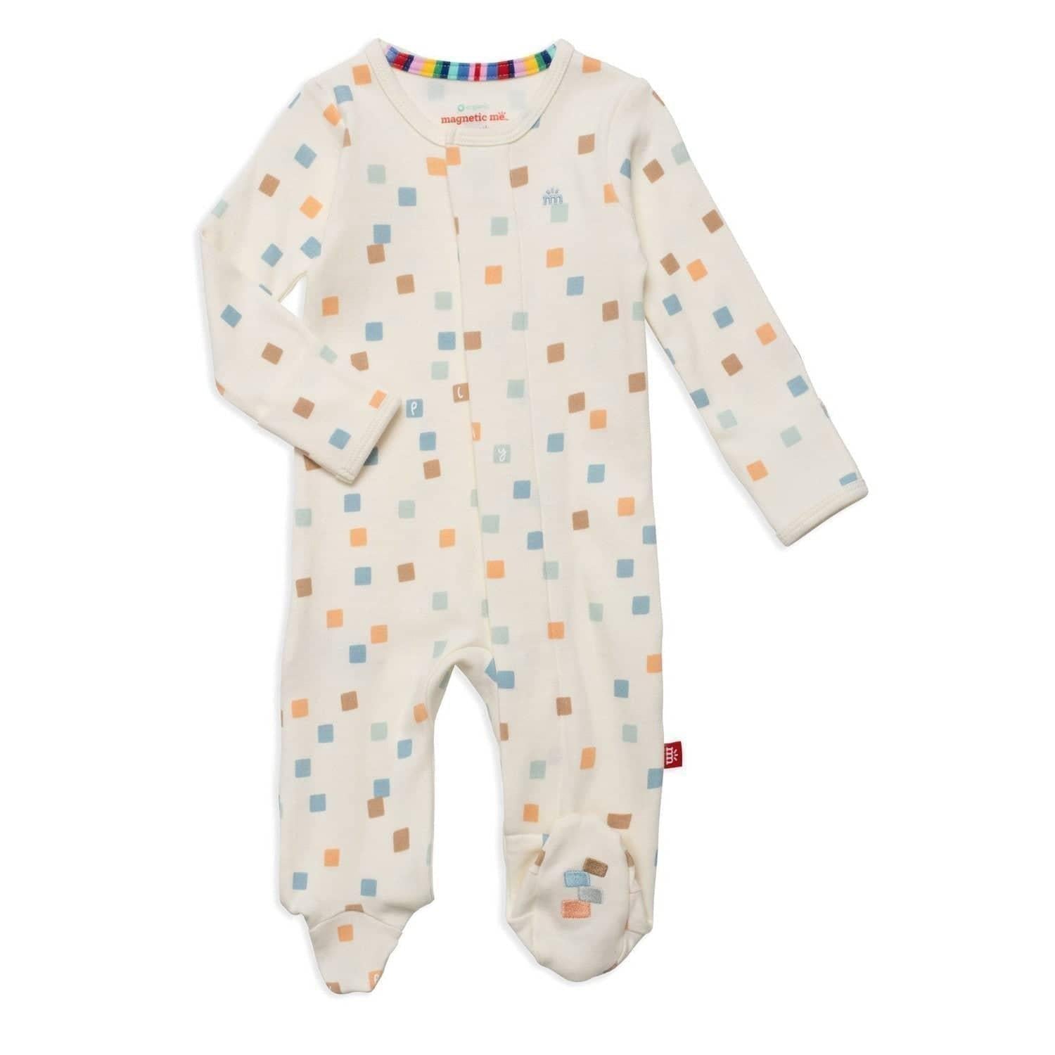 hip to be square organic cotton magnetic parent favorite footie - re-loved