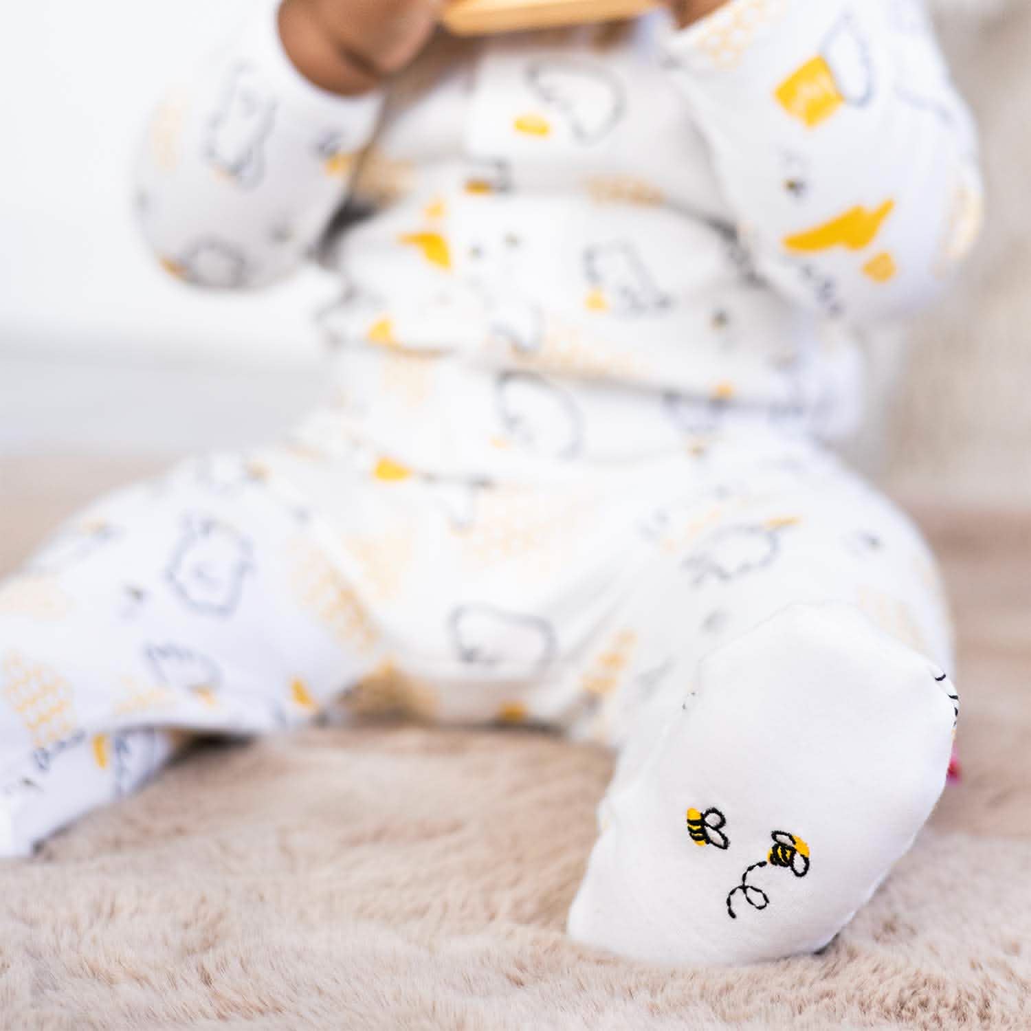 honey bee mine organic cotton magnetic parent favorite footie