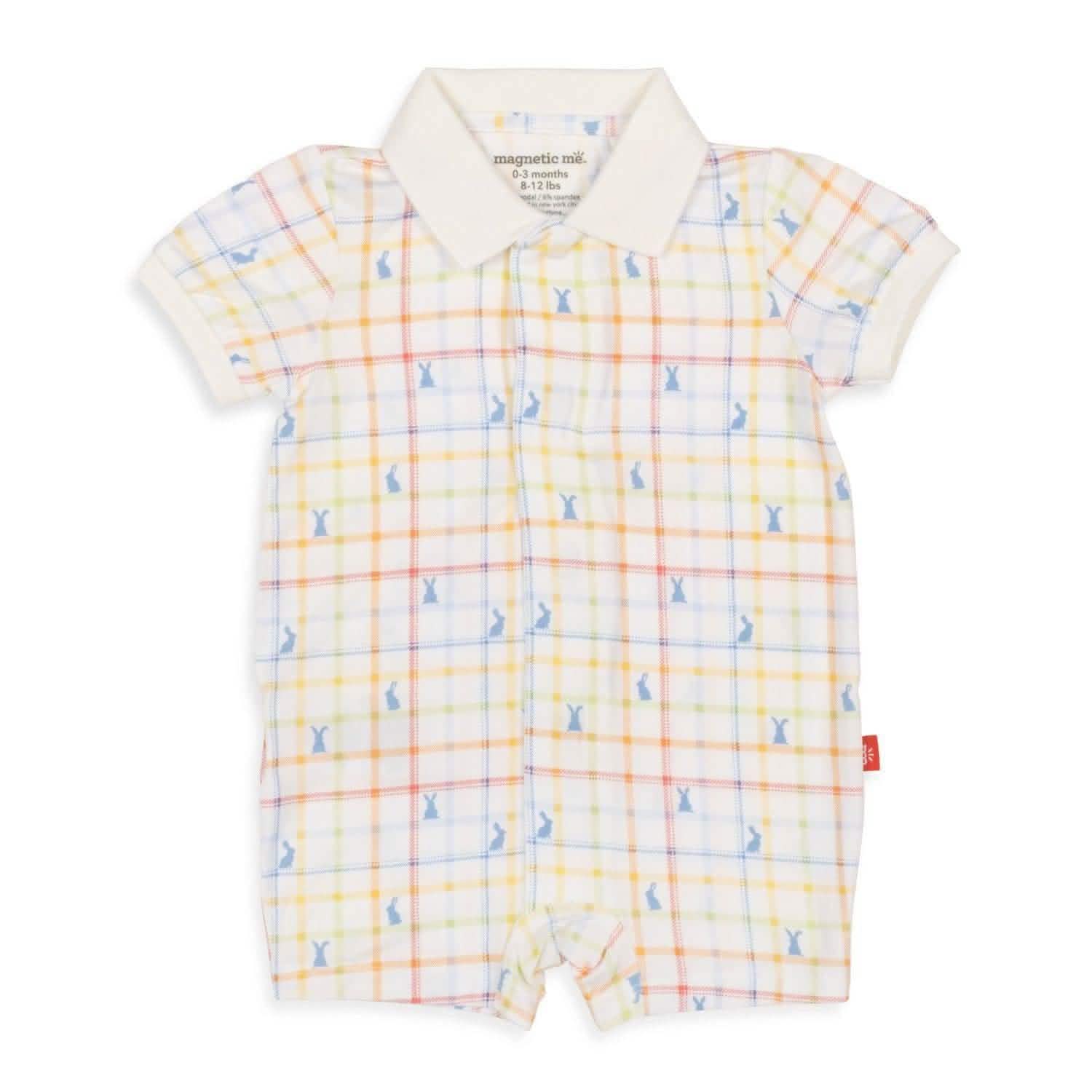 hopscotch modal magnetic romper - re-loved