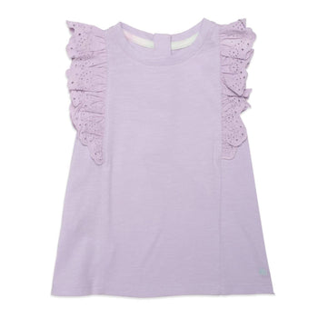 lavender cotton magnetic play all day top with ruffles