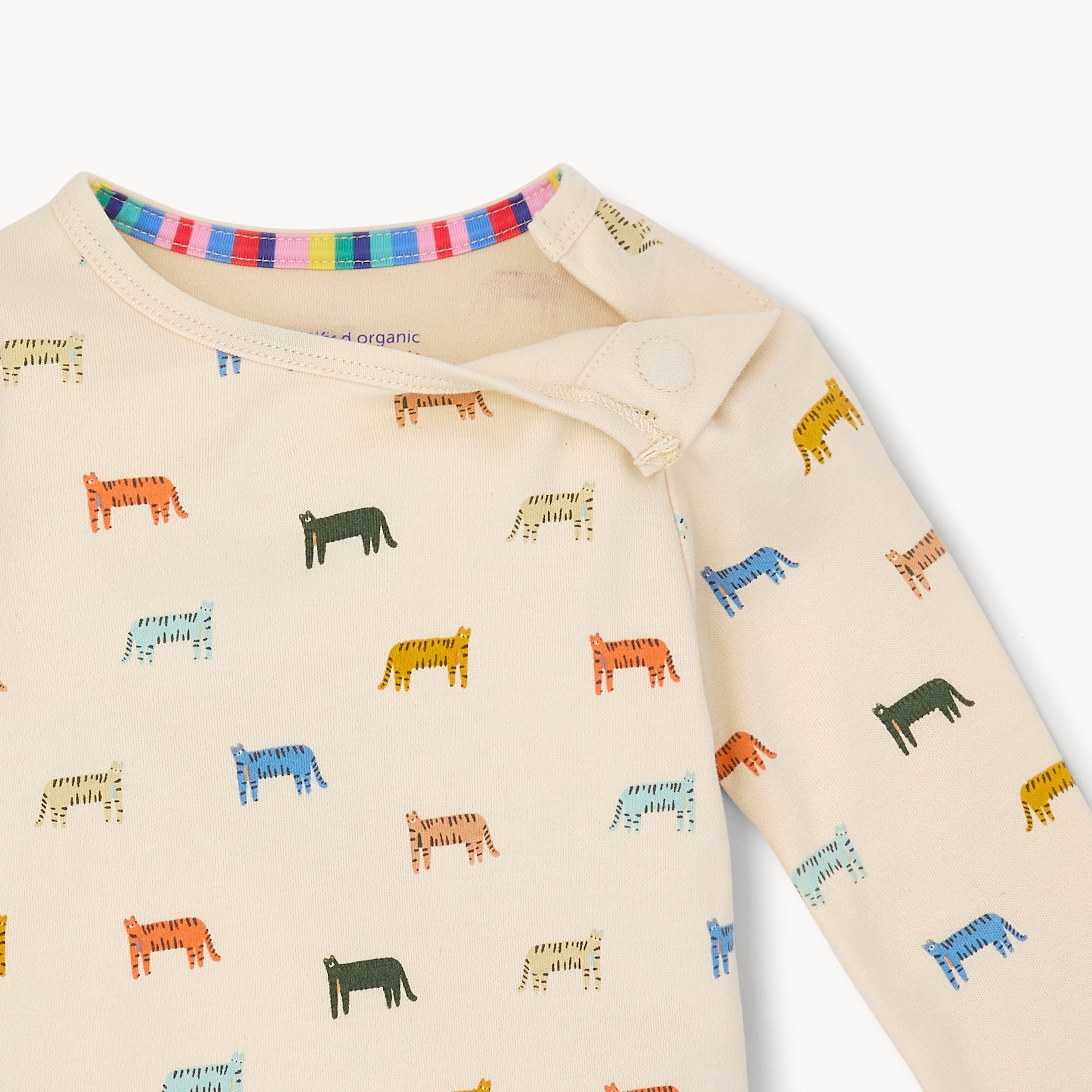 le tigre organic cotton magnetic no drama pajama long sleeve set