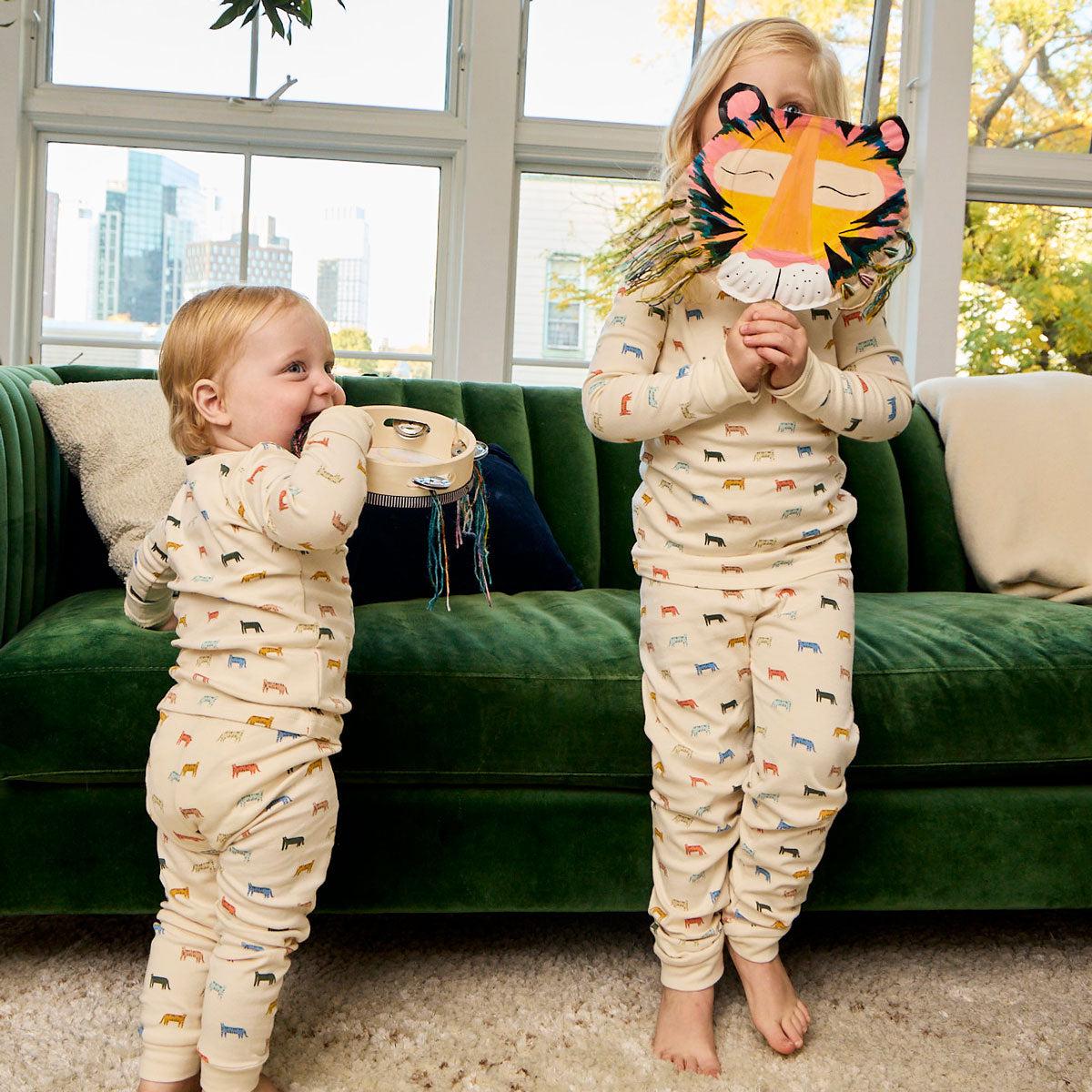 le tigre organic cotton magnetic no drama pajama long sleeve set-Magnetic Me