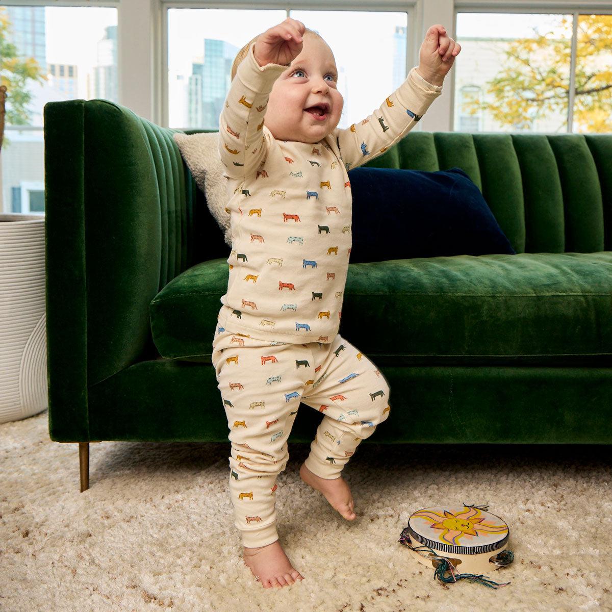 le tigre organic cotton magnetic no drama pajama long sleeve set-Magnetic Me
