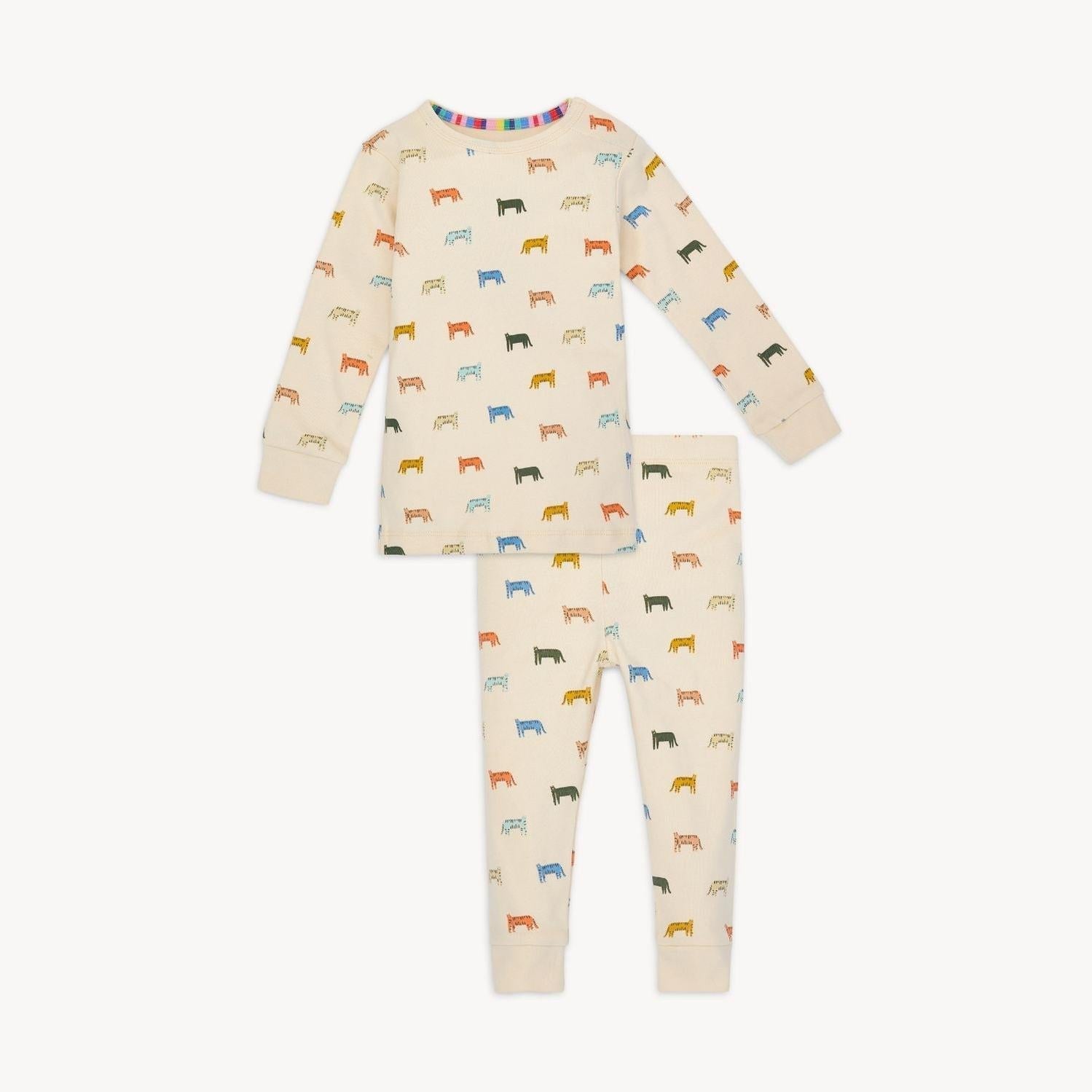 le tigre organic cotton magnetic no drama pajama long sleeve set
