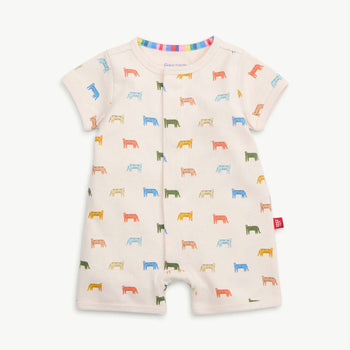 le tigre organic cotton magnetic short sleeve romper