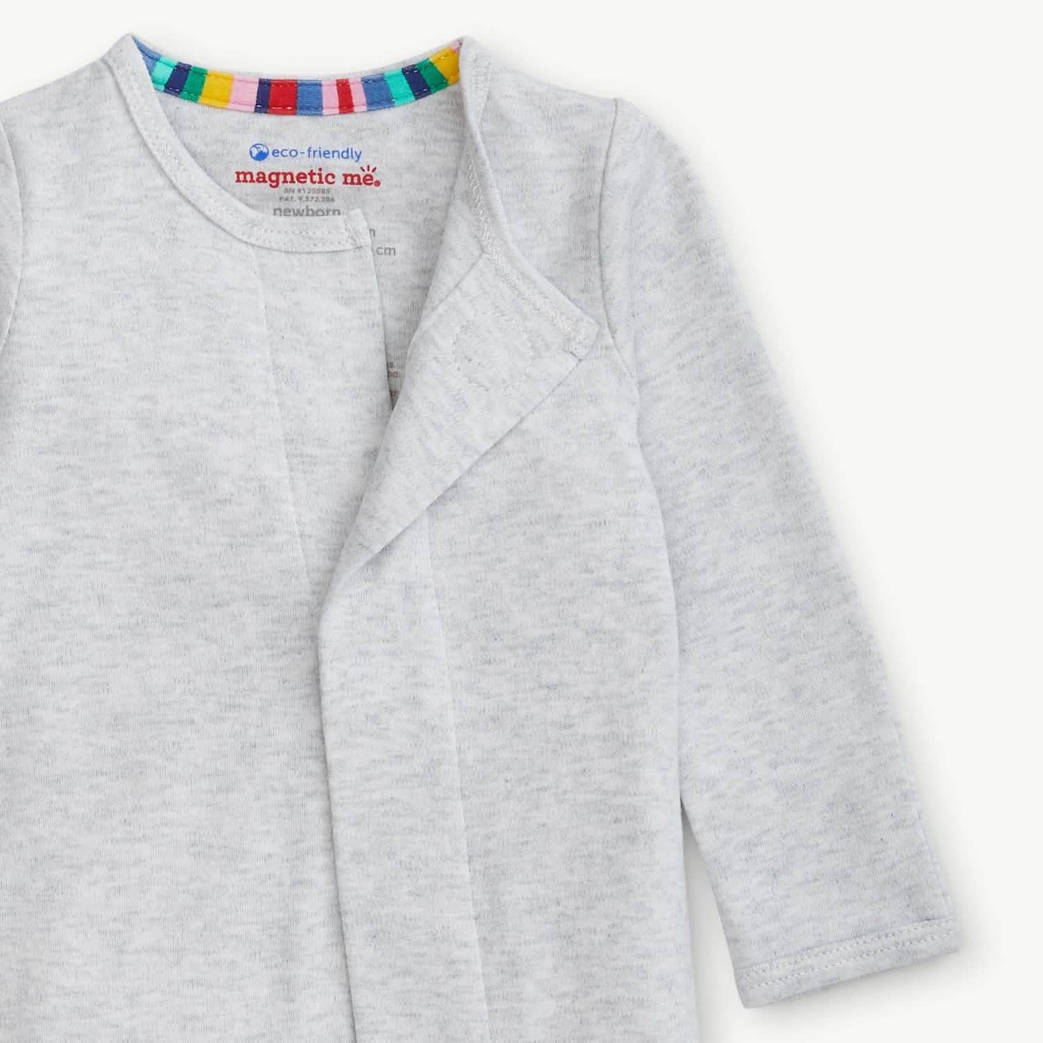 light gray melange organic cotton magnetic coverall - re-loved