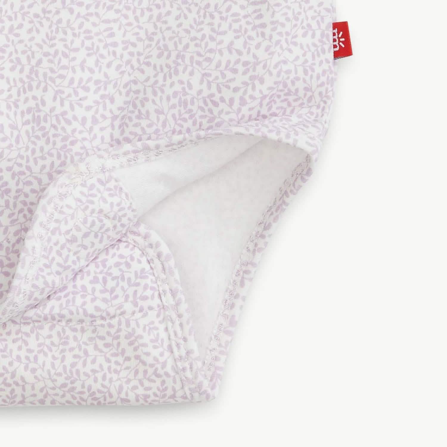 lilac foliage organic cotton magnetic bodysuit