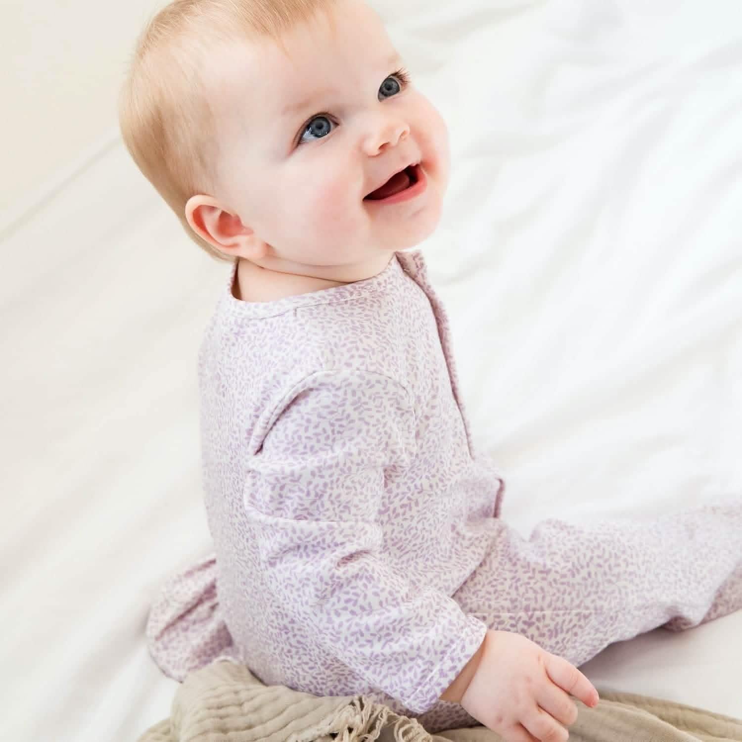 lilac foliage organic cotton magnetic coverall - re-loved