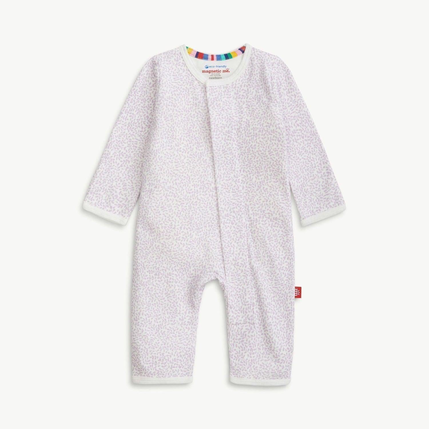 lilac foliage organic cotton magnetic coverall - re-loved