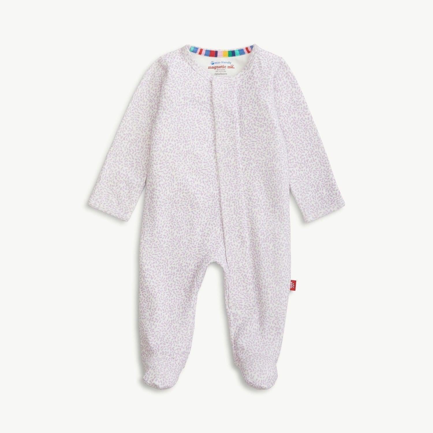 lilac foliage organic cotton magnetic parent favorite footie - re-loved