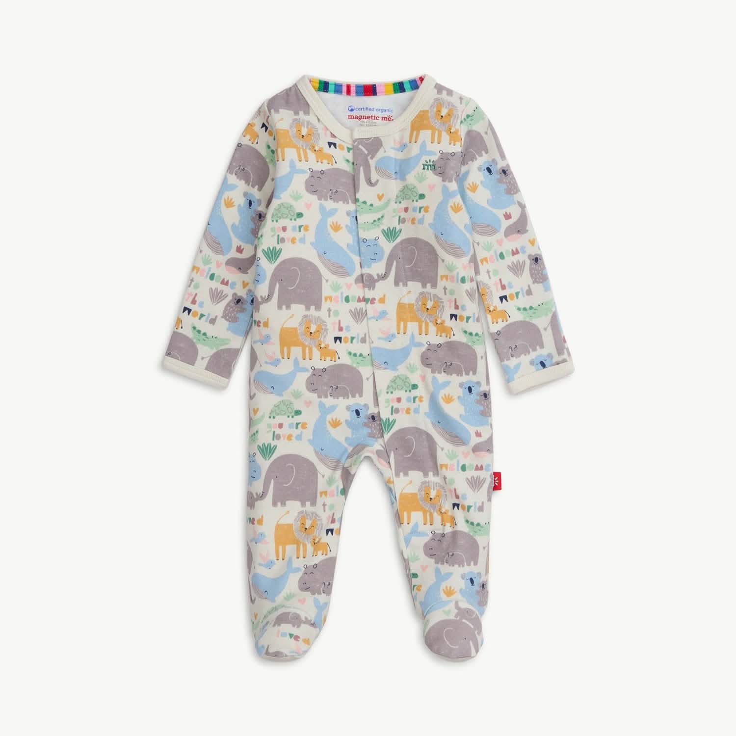 little lovin organic cotton magnetic parent favorite footie