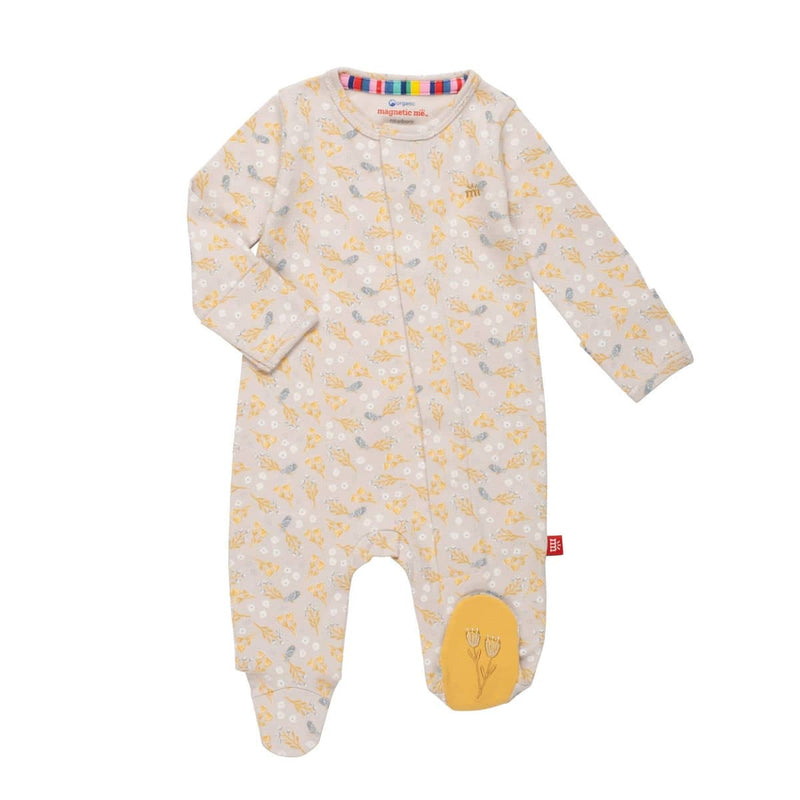 logan organic cotton magnetic parent favorite footie - re-loved