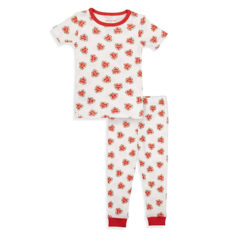 love language organic cotton magnetic no drama pajama short sleeve set