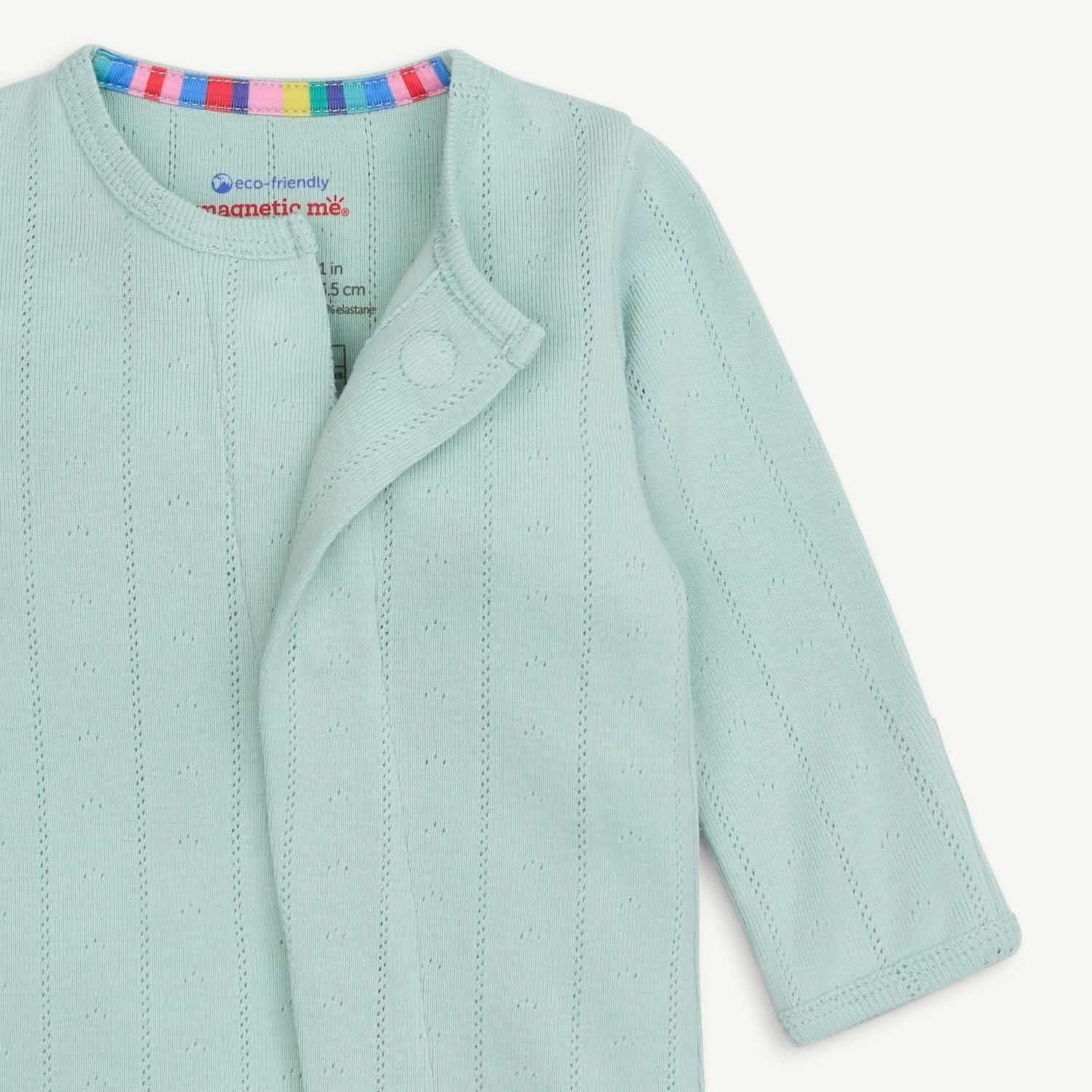 love lines seagrass organic cotton pointelle magnetic parent favorite footie