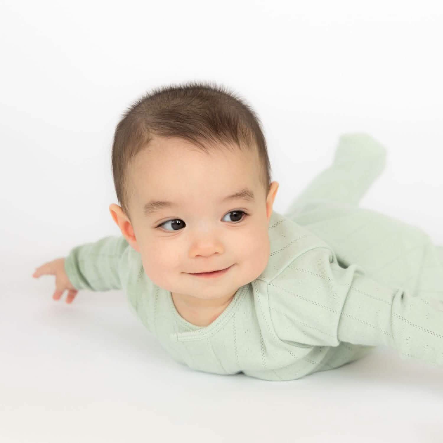 love lines seagrass organic cotton pointelle magnetic parent favorite footie