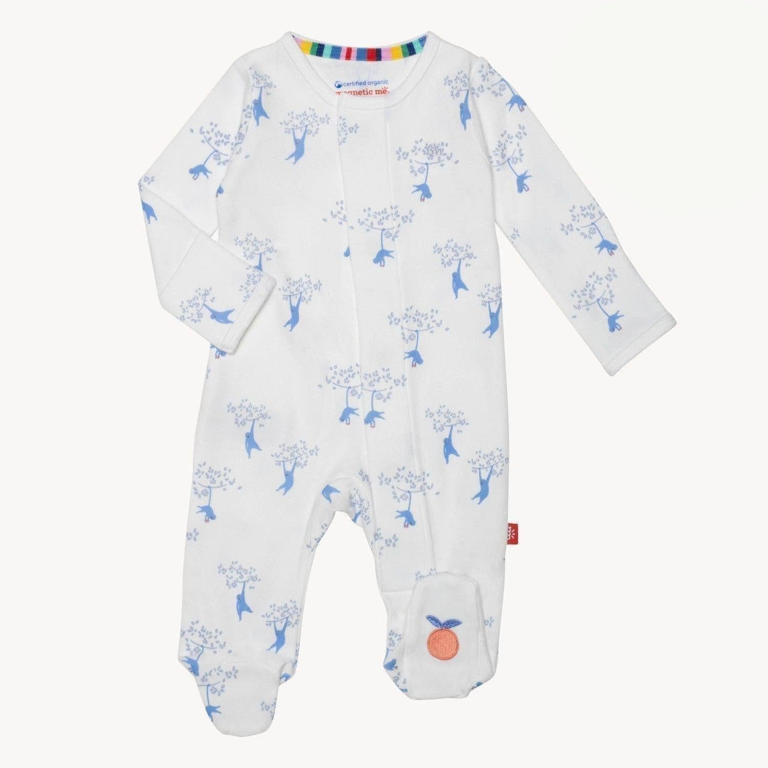 love our friend-chimp organic cotton magnetic parent favorite footie