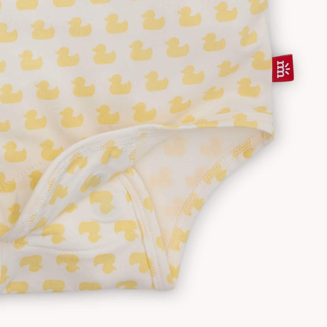 many ducks yellow CloudStretch™ magnetic bodysuit