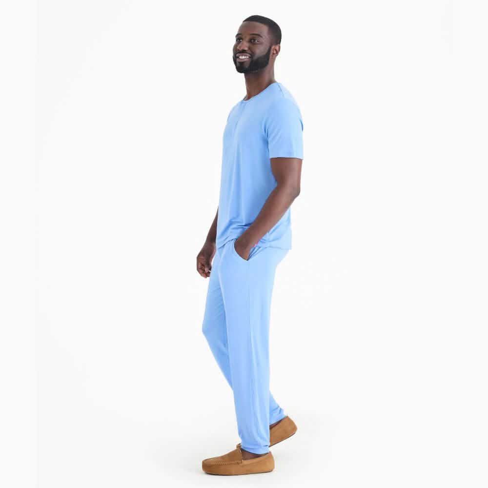 men's blue skies modal magnetic short sleeve jogger set