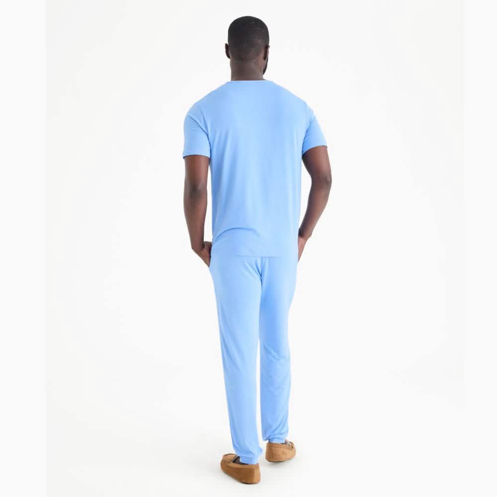 men's blue skies modal magnetic short sleeve jogger set