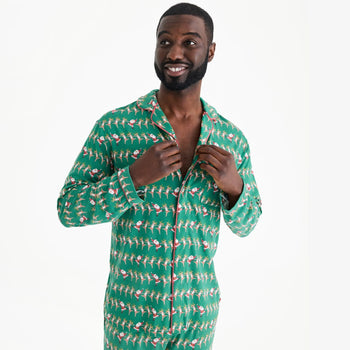 men's christmas can can modal magnetic classic with a twist long sleeve pajama set