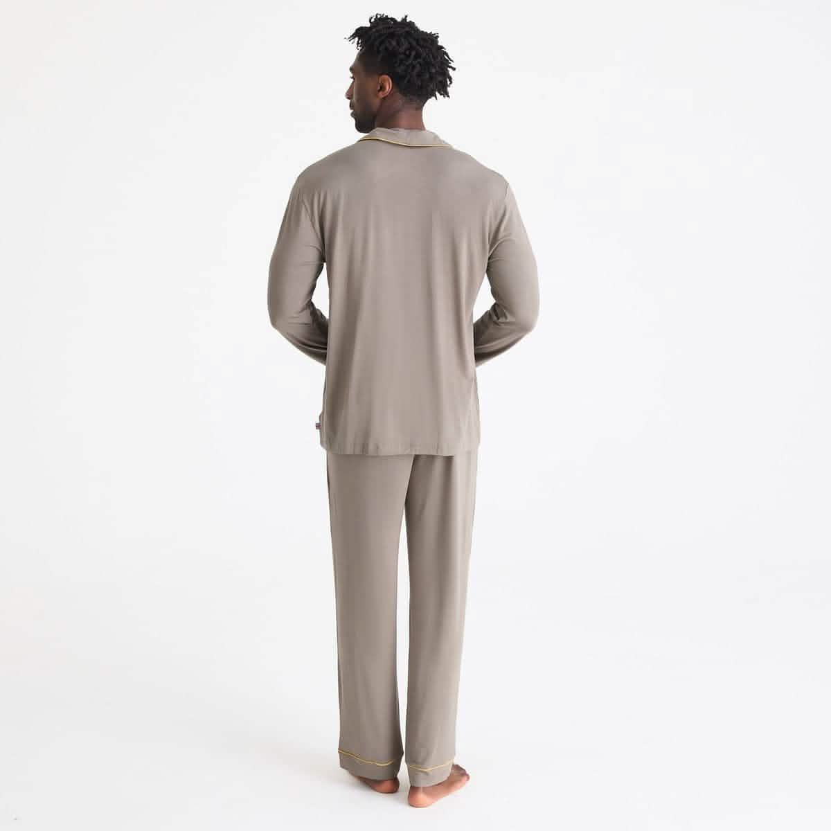 men's fresh brew modal magnetic classic with a twist long sleeve pajama set