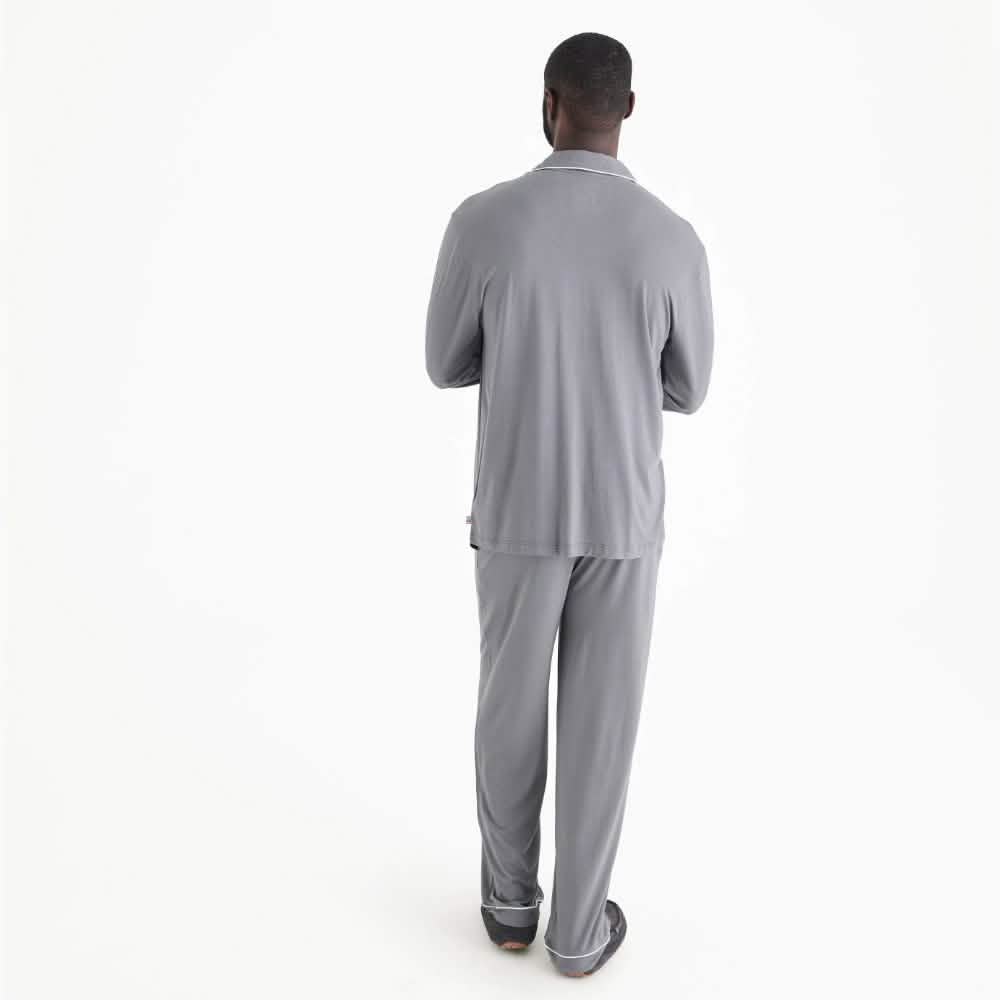 men's gray mist modal magnetic classic with a twist long sleeve pajama set