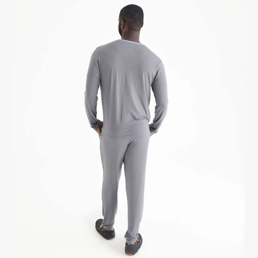 men's gray mist modal magnetic long sleeve jogger set