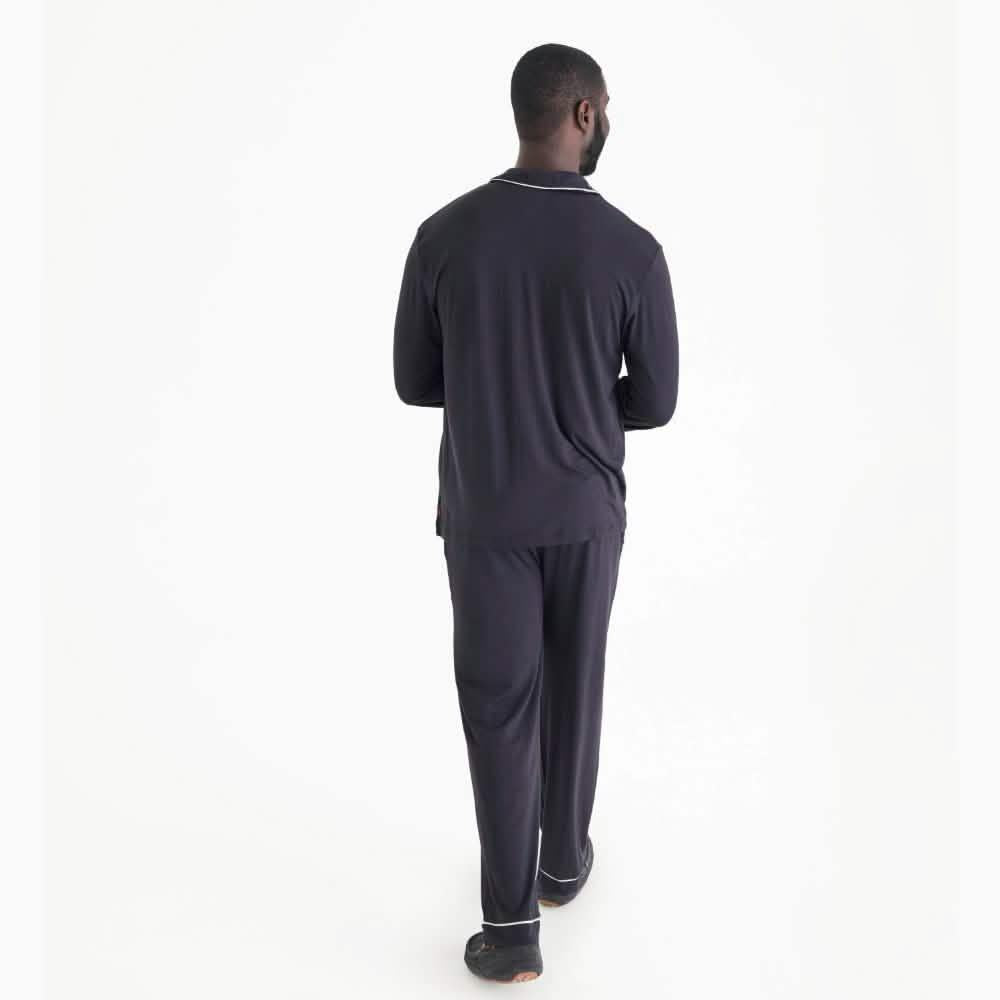 men's onyx modal magnetic classic with a twist long sleeve pajama set