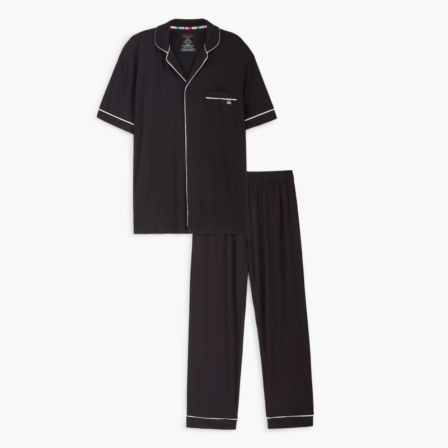 men's onyx modal magnetic classic with a twist short sleeve pajama set