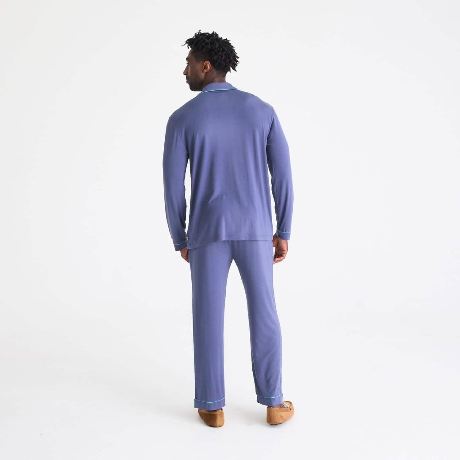 men's starless night modal magnetic classic with a twist long sleeve pajama set